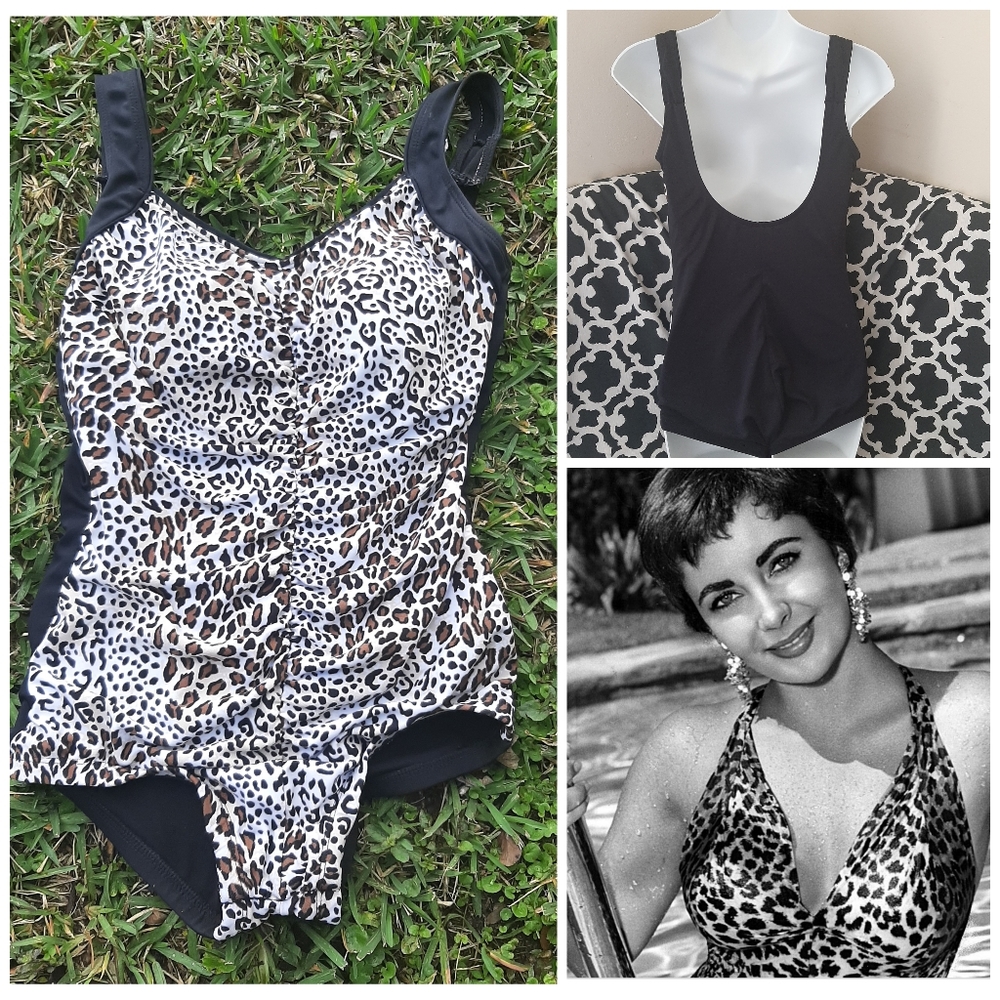 VTG Animal Print Swimsuit Cheetah Leopard 10